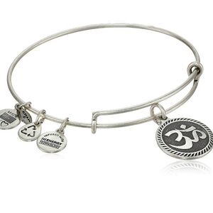 Alex and Ani Bangle Om Hindu Symbol Silver Tone